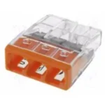 Wago 2273-203 vezeték összekötő gyorscsatlakozó rugós 3-as átlátszó/narancssárga 0,5-2,5 mm2 24A Bestseller